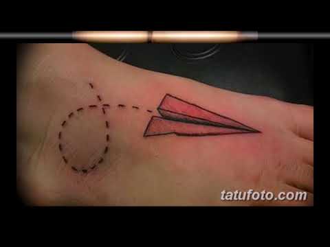 Значение тату Бумажный самолетик - варианты рисунков готовых татуировок на фото