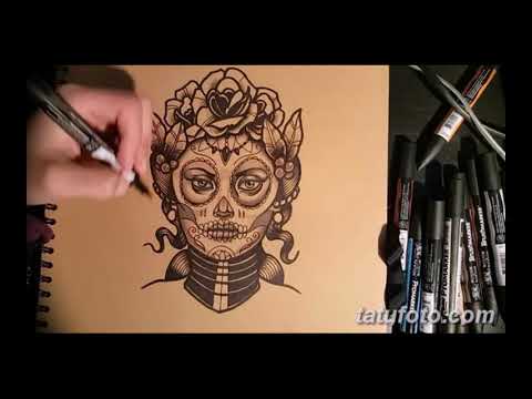 Эскизы тату Санта Муэрто - оригинальные рисунки для нанесения татуировки