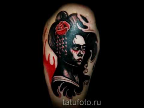 примеры фото татуировки гейша для статьи про значение татуировок с рисунком гейши