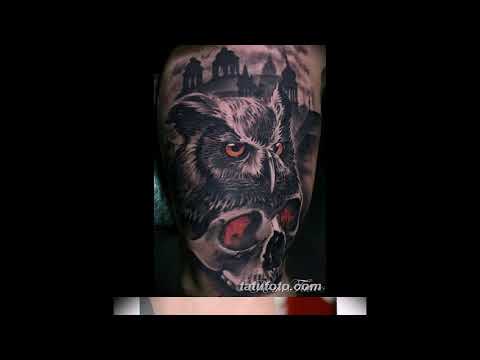 Значение тату сова с черепом - интересные рисунки татуировки на фото