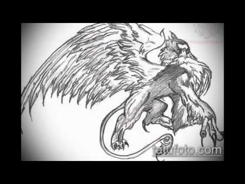 эскиз тату грифон - оригинальные рисунки для татуировки