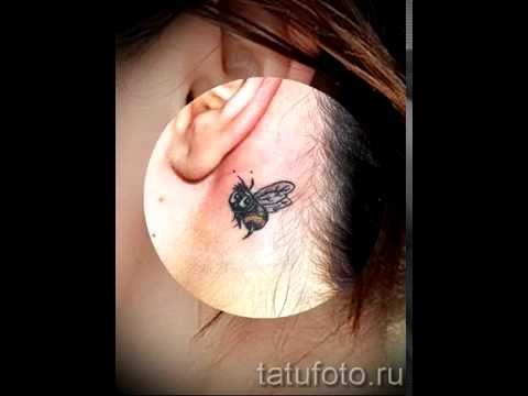 Примеры фото тату за ухом лучшие варианты