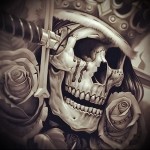 череп с короной тату