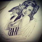 TATTOO GIRL drawing