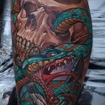 snake and skull tattoo