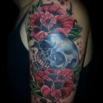 Skull Tattoo Designs With Flowers