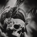 tattoo skull and raven