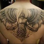 вознесение ангела на небеса татуировка на спине мужская фото