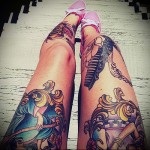 крутые татуировки на ногу для девушки