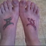 символы знаков зодиака татуировка на ноге мужская