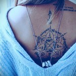 символы и знаки тату на спине женская