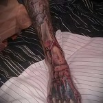 скелет ноги - татуировка на стопе мужская - фото