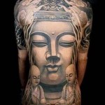 статуя будды - тату мужская на спине фото