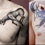 тату олень - мужская татуировка на грудь