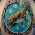 татуировка козерог - мужская татуировка на плече