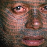 татуировки на все лицо в виде линий