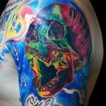 цветной череп тату 1