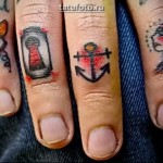 Неплохая татуировка якорь на пальце