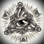 Всевидящее око тату эскиз в треугольнике