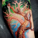Дерево жизни тату - яркая и цветная работа