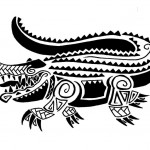 Полинезия тату эскизы - крокодил