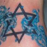 татуировка еврейскя зведа и морские волны