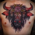 tattoo with bull head