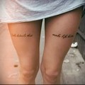 tattoo lettering on the leg