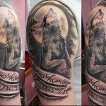 воющий волк тату 1