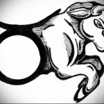 символ и рисунок быка - Тату быка эскиз