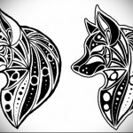эскиз татуировки волчица
