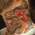 snake tattoo on the neck
