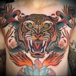 tiger tattoo on his chest 1