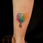 воздушный шар с корзиной - тату акварель фото