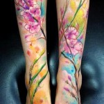 цветы на две ноги - тату акварель фото