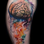татуировка мозги человека и краски - фото