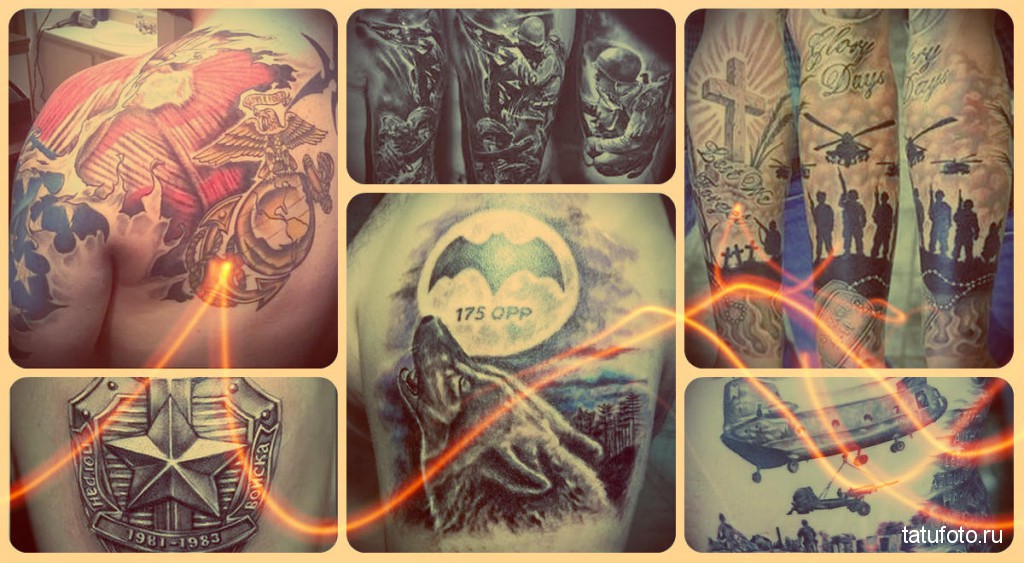 Армейская татуировка - фото - примеры готовых тату работ