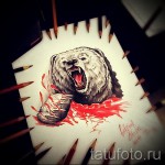 Эскиз тату медведь 22
