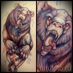 Эскиз тату медведь 3