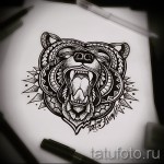 Эскиз тату медведь 34