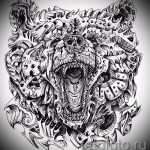 Эскиз тату медведь 42