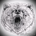 Эскиз тату медведь 43