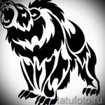 Эскиз тату медведь 44