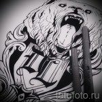 Эскиз тату медведь 52