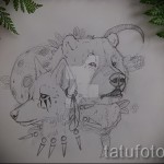 Эскиз тату медведь 6