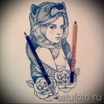 Эскиз тату медведь 7