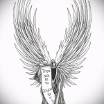 Эскиз тату ангелов хранителей - ангел читает свиток
