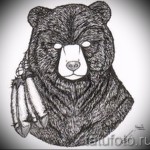 Эскиз тату медведь 28