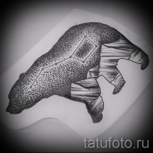Эскиз тату медведь 30