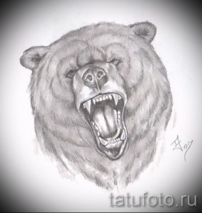 Эскиз тату медведь 31